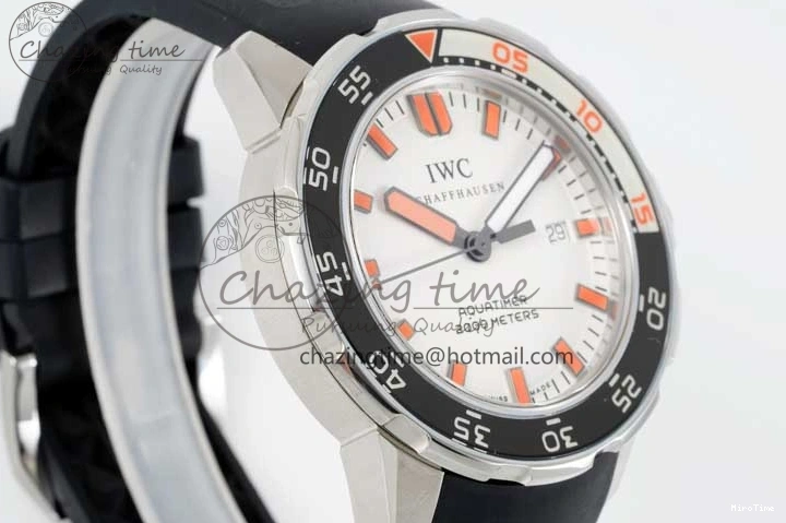 MIROTIME 0426 Aquatimer Automatic SS RSF 1:1 Best Edition White Orange Dial on Black Rubber Strap A Supportive 7069